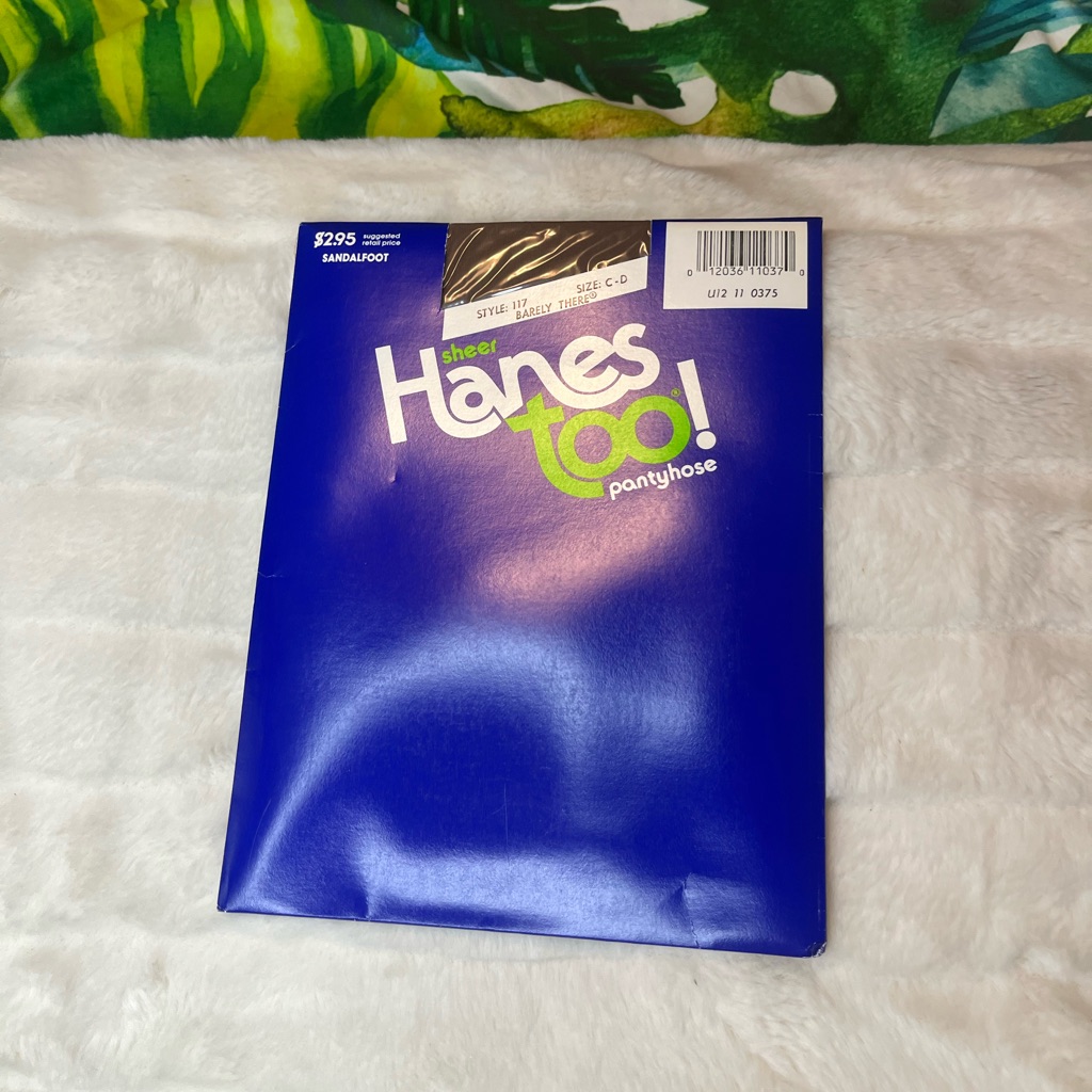 Vtg 80s 1988 Hanes Too! Barely There 117 Cd Tan Sheer Sandalfoot Work Tights